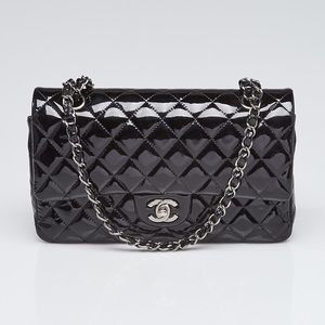 Chanel Medium Classic Flap in Black Patent Leather